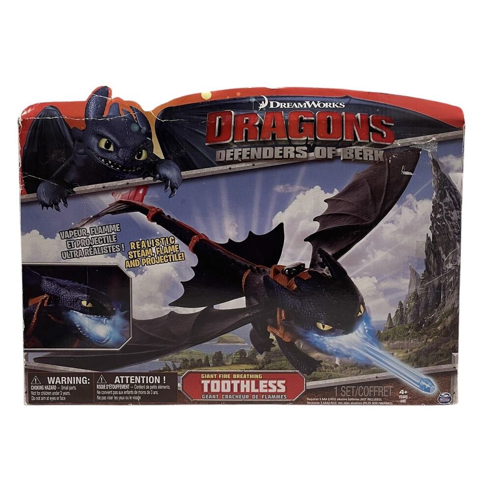 Dreamworks Dragons Defenders of Berk Toothless Giant Fire Breathing New